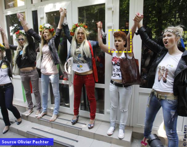 Une militante d'extrême-droite au côté des FEMEN